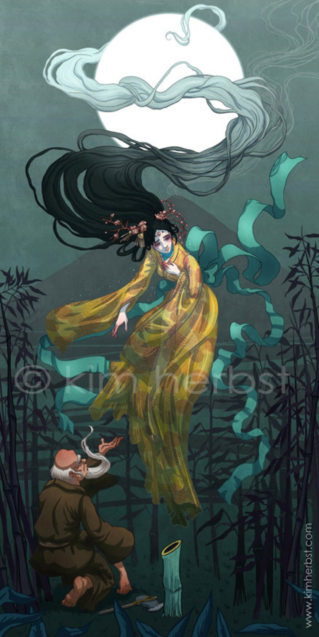 Tale of the Bamboo Cutter - Cardstock Print - Etsy