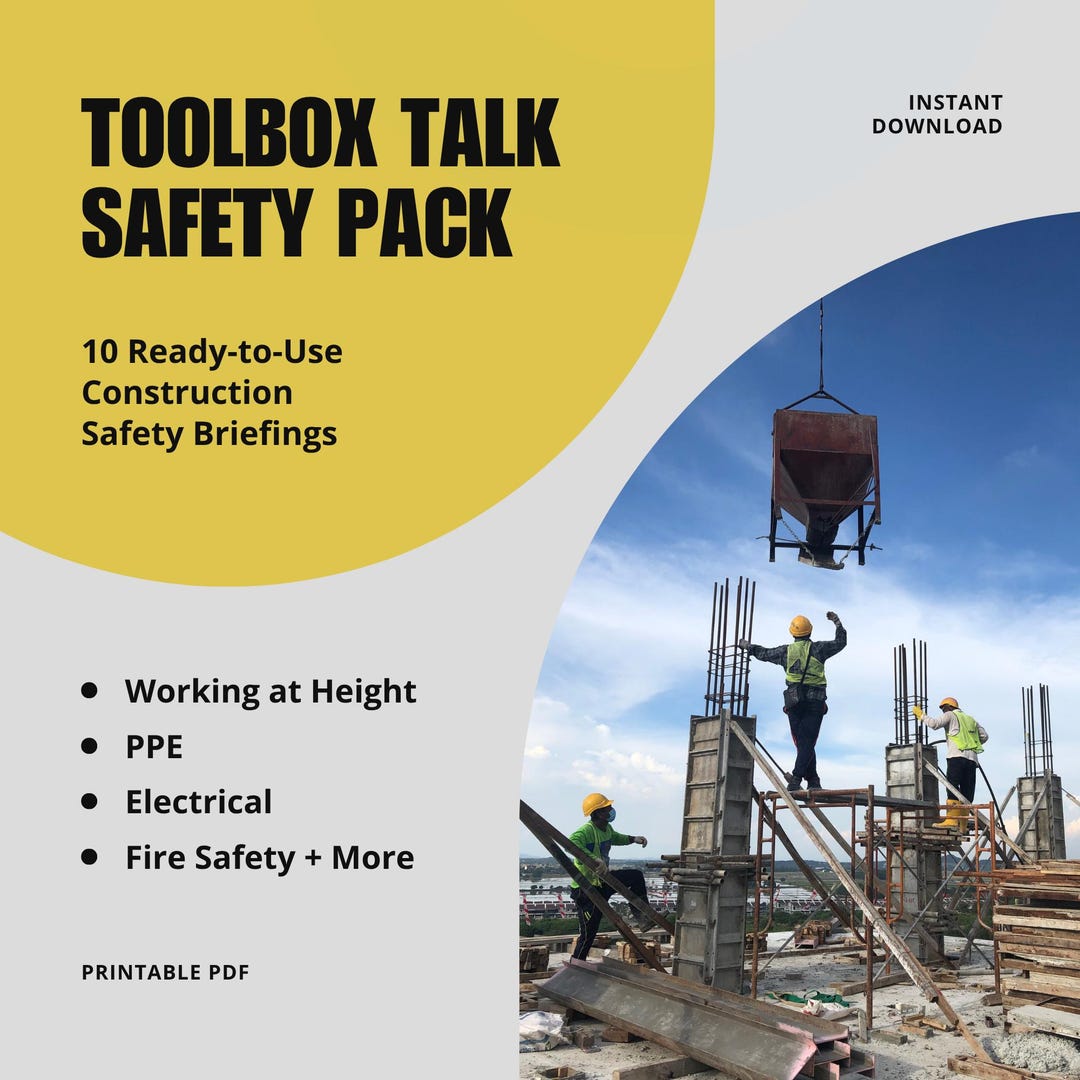 Tool Box Example Toolbox Talk Template Pack | Construction Safety Briefings | Site ...