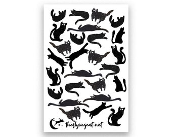 Black Cat Sticker Sheet