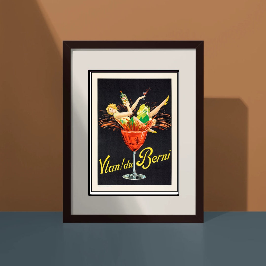 Vintage Vlan Du Berni Bitter Poster Antique French Advertising Print ...