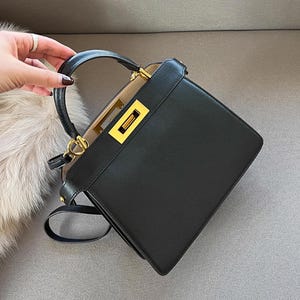 Bolso de cuero para mujer, bolso tote minimalista, bolso de hombro con asa superior
