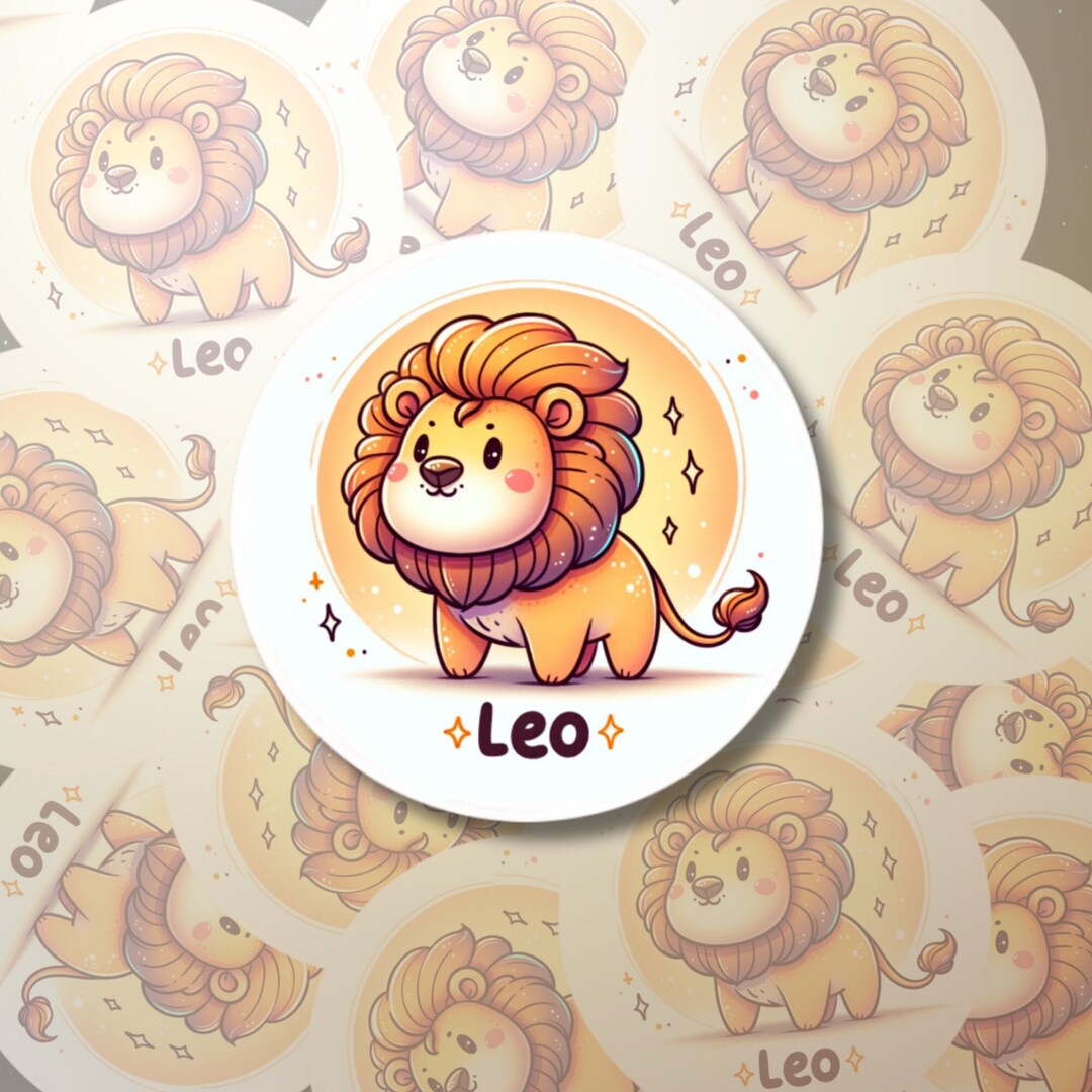 Sticker Names Leo Cute Leo Zodiac Sticker, Die Cut, Birth Month Sticker, Astrology Kindle ...