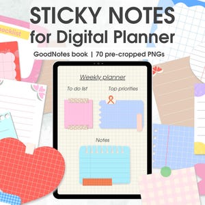 Sticky Notes Digital Planner Goodnotes, Digital Sticky Notes PNG Stickers, Functional Digital Stickers Digital Daily Planner, Post it notes