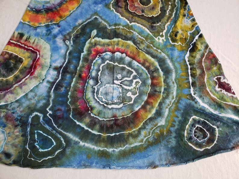 Very generous waist Small hand dyed geode asymmetrical lightweight jersey skirt
