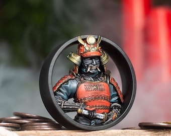 Tappi per le orecchie da samurai dipinti a mano: misuratori in resina medica stampati in 3D