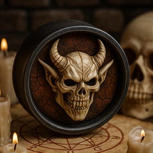 PREORDER Demon Skull - Handmade Ear Plugs | Medical resin 3D printing | Pair of Hand-Painted Gauges Earrings
