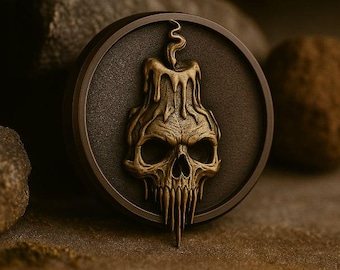 Candle Skull – Gothic Occult Jewelry – Hand-Painted Plugs
