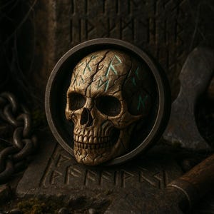 Handmade Skull Runes Ear Plugs: Gothic Gauges Earrings