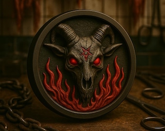 Goat Skull Sigil – Ear Tunnels – Hand-Painted Plugs