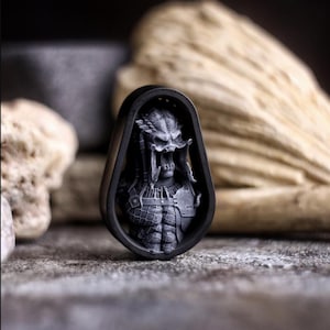 Hand-Painted Predator Ear Plugs: 3D Printed Medical Resin Gauges