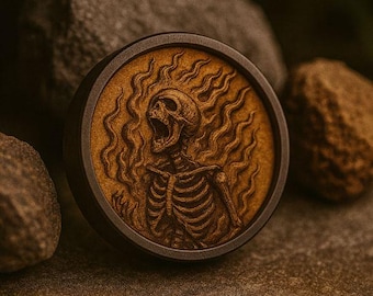 Burning Skeleton – Ear Tunnels – Occult Horror Jewelry – Hand-Painted Plugs