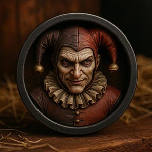 Hand-Painted Sinister Jester Ear Plugs: 3D Printed Gauges