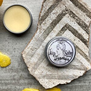 Lemon Lip Balm, 1896 German Lip Salve, Victorian Salve, Historical Lip Balm, Cocoa Butter Lip Balm,