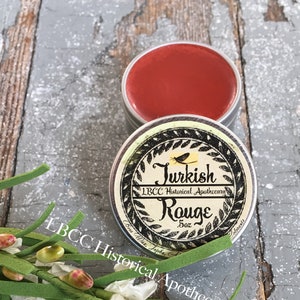 Vintage Makeup Historically Inspired 1740-1810 Solid Turkish Rouge Lip & Cheek Tint Cream Blush Vintage Lip Tint Natural Makeup