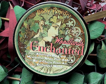 VEGAN Natural Body Powder Enchanted Woodland Botanical Body Powder