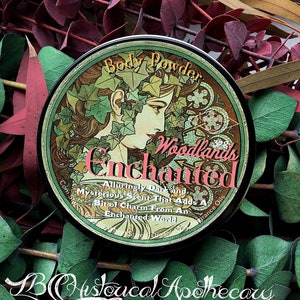 VEGAN Natural Body Powder Enchanted Woodland Botanical Body Powder image 1