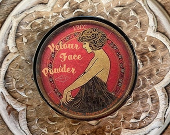 1 1936 poudre fixatrice de velours, poudre mate pour le visage, poudre pour le visage vintage, houppette, maquillage vintage Reproduction de maquillage vintage