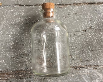 Historical Glass Cork Bottle 2oz Historical Apothecary Bottle DIY Bath Oil Recyclable Glass Bottle