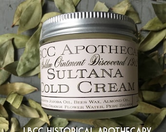 1900-1910 Edwardian Makeup and Beauty Products 1912 Sultana Cold Cream Hand Cream For Sensitive Skin Natural Body Cream Titanic Hand Cream Titanic Cold Cream Body Butter $9.15 AT vintagedancer.com