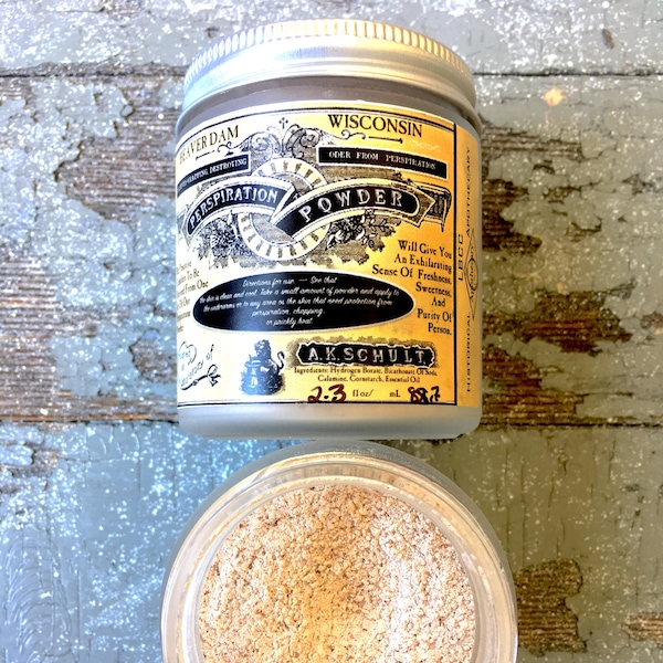 VEGAN ~ 1902 Perspiration Powder ~ Natural Aluminum Free Powder Deodorant ~ Great for Sensitive Skin