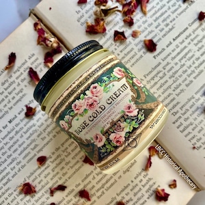 1901 Rose Cold Cream- Victorian Recipe  Natural Moisturizer Natural Makeup Remover Bulgarian Rose Essential Oil