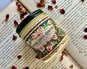 1901 Rose Cold Cream ~ Victoriaans recept ~ natuurlijke vochtinbrengende crème ~ natuurlijke make-up remover ~ historische huidverzorging