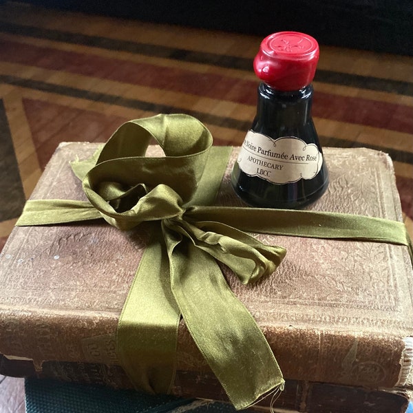Rose Scented Black Dipping Ink - Historical Letter Writing Calligraphy Ink Historical Ink Rose Ink LBCC Historical