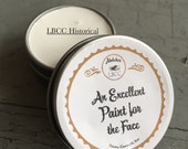 Historically Inspired White Face Paint - 1 2oz tins Historical Label Natural Primer, Natural Foundation, Natural Cover Up, Vintage Makeup