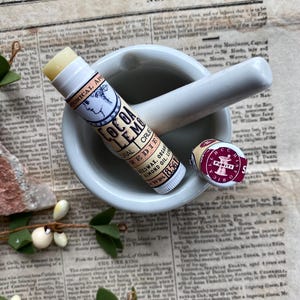 NEW Lip Balm Tube Lemon 1896 Lip Salve, Victorian Salve, Moisturizing Lip Balm, Cocoa Butter Lemon Sensitive Skin, Historical Apothecary