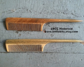 A Single Sandalwood Fine Parting Comb Vintage Historical Rat-Tail Comb Vintage Hairdressing No Static  Comb Create Volume