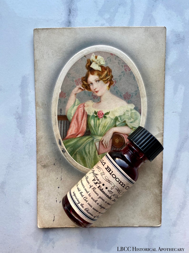 Liquid Bloom of Roses 1780 1958 Vintage Lip Stain Vintage Cheek Stain Historical Makeup Old Fashioned Rouge image 7