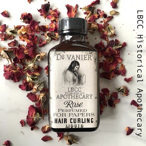 1912 Rose Perfumed Hair Curling Liquid: Historical Curl Set