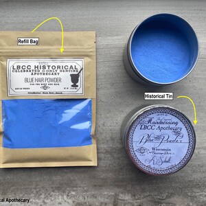 18th Century Blue Hair Powder Charles Fox Historical Apothecary Colored Dry Shampoo Natural Hair Dye Natural Hair Chalk NO Poo image 7