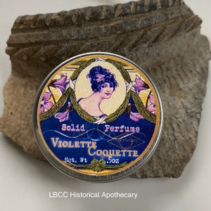 VEGAN ~ 1920s Violette Coquette Solid Perfume ~ Historically Inspired Solid Perfume ~ Vintage Smell of Violets