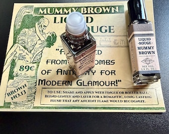 Roller Ball Mummy Brown Liquid Rouge | 1930s Vintage Lip, Cheek, Eye Stain (Limited Edition)