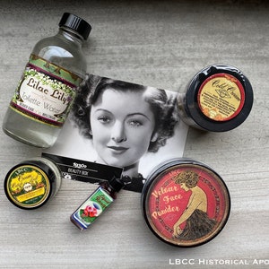 1930s Beauty Gift Set: Vintage Makeup, Lilac Toilet Water