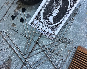 Large 3" Steel Hair Pins: Historical Styling, Thick Hair - 12 Pack