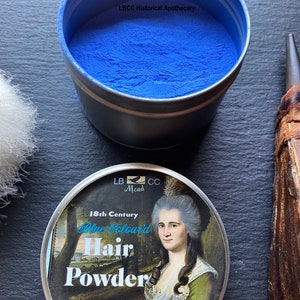 VEGAN 18th Century Blue Hair Powder Charles Fox Washout Hair Color Blue Hair Chalk Natural Hair Chalk  18th Century Colored Powder