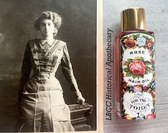 Vegan Herbal Hair Oil -1871 Rose Oil For The Hair Soft Hair Shiny Hair, Flyaways, Victorian, Vintgage Gift, Nourishing Hair Oil