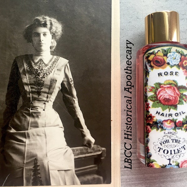 Vegan Herbal Hair Oil -1871 Rose Oil For The Hair Soft Hair Shiny Hair, Flyaways, Victorian, Vintgage Gift, Nourishing Hair Oil