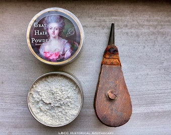 Vegan 18th Century Gray Hair Powder- Lavender Dry Shampoo Natural Hair Care Hair Clean Dry Shampoo Historical Hair Powder Gray