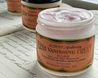 1931 Flesh Vanishing Cream Fond de teint naturel crème vintage soins de la peau maquillage vintage, base de maquillage meilleur maquillage