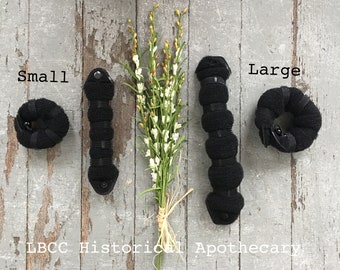 1940s Hair Snoods- Buy, Knit, Crochet or Sew a Snood     Black Hair Helpers Long Hair Rats Multi Size Snap Hair Roll Historical Hairdressing Vintage Bun Victory Rolls Historical Hair  AT vintagedancer.com