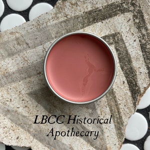 Pink/Peach Coral Modern Label  Coral Historical Rouge La Fleur De La Jeunesse Cream Blush Holiday Gift Historical Gift Vintage