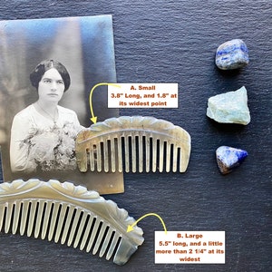 Art Deco Yak Horn Comb: Vintage Wide Tooth Styling Comb