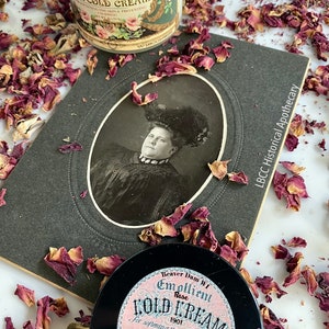 1901 Rose Cold Cream Victorian Recipe Natural Moisturizer Natural Makeup Remover Historical Skin Care image 7