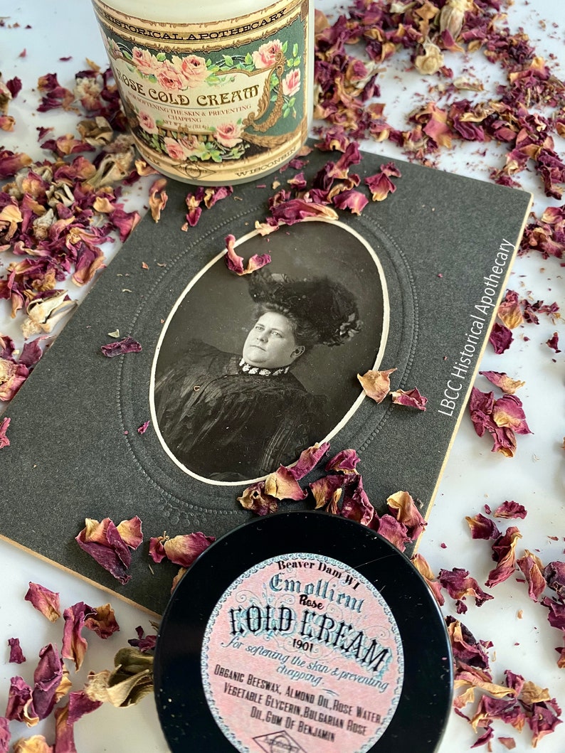 1901 Rose Cold Cream Victorian Recipe Natural Moisturizer Natural Makeup Remover Historical Skin Care image 7