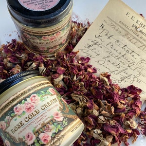 1901 Rose Cold Cream Victorian Recipe Natural Moisturizer Natural Makeup Remover Historical Skin Care image 5