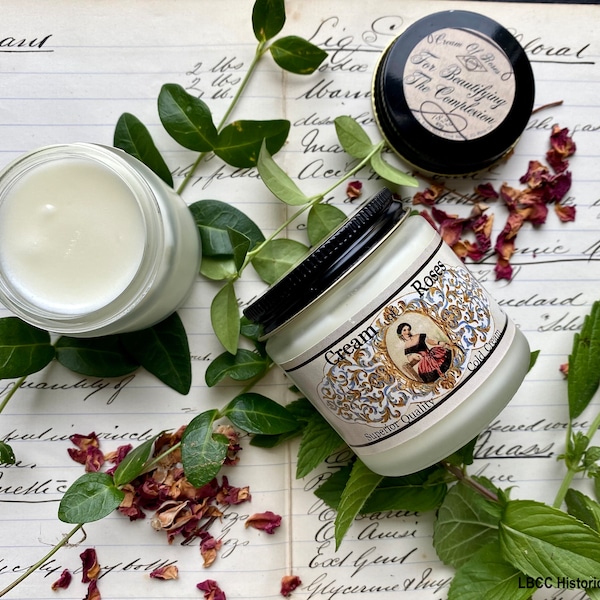 1822 Cream of Roses ~ Rose Cold Cream ~ Historical Skin Care ~ Face Cream ~ Makeup Remover ~ Self Care