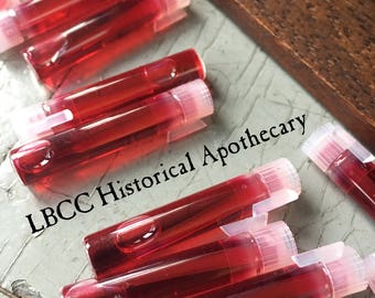 Authentic 1940s Makeup History and Tutorial  1780 - 1958   Sample Liquid Bloom Of Roses  Liquid Cheek Stain Liquid Lip Stain Makeup Natural Blush Natural Lipstick  Regency  AT vintagedancer.com